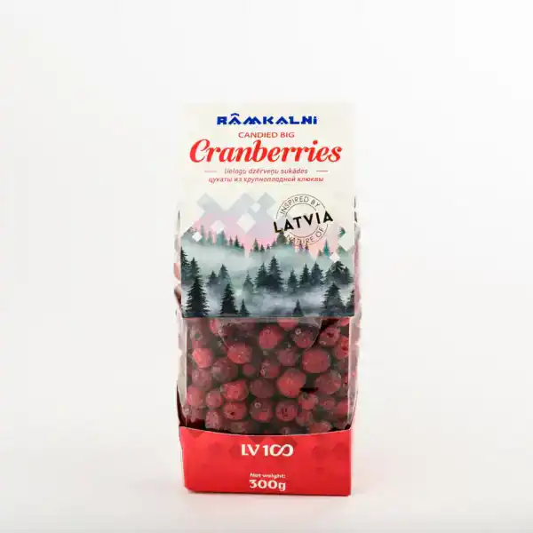 Suuremahulised jõhvikad suhkrustatud puuviljad