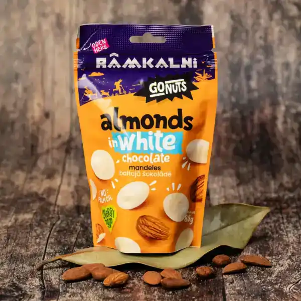 Mandeles baltajā šokolādē
